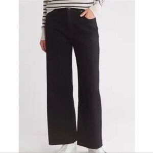 Oat New York Black Wash Wide Leg High-Rise Denim Jeans